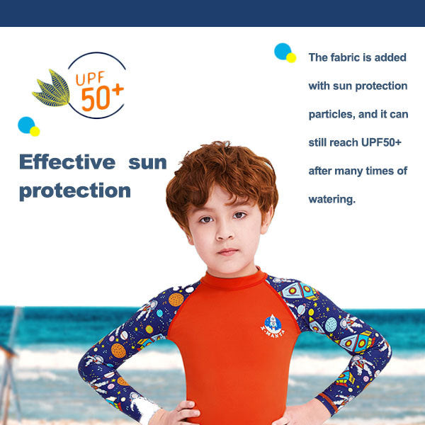 Adore Kids Swimsuit One-piece Quick-drying Long Sleeve Swimwear-M150081K-Orange