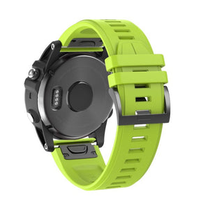 22mm 26mm Sport Silicone Watchband For Garmin Fenix  5Plus/5X Plus Easy Fit Quick Release Starp Black Steel Buckle-Lime