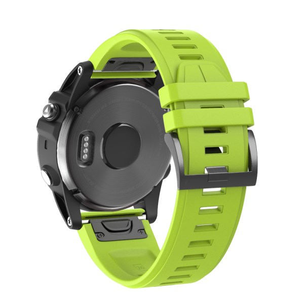 22mm 26mm Sport Silicone Watchband For Garmin Fenix  5Plus/5X Plus Easy Fit Quick Release Starp Black Steel Buckle-Lime