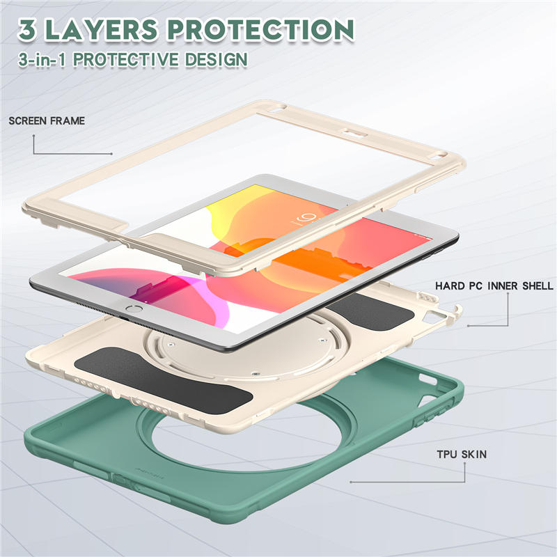 CowKing iPad Case With Handle Grip For iPad 9.7 2018/2017/Pro9.7/Air2/Air1-Jade Green