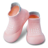 Baby Sock Shoes Soft Sole Non-Skid Slip On Sneakers First Walking-Pink