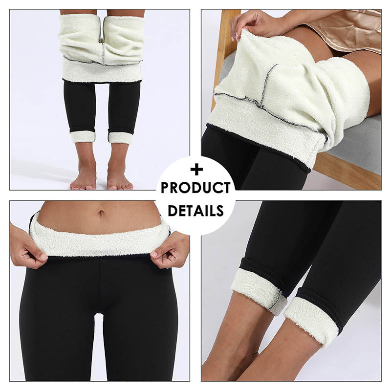Sherpa Fleece Legging for Women Stretchy Thermal Workout Pants-Grey