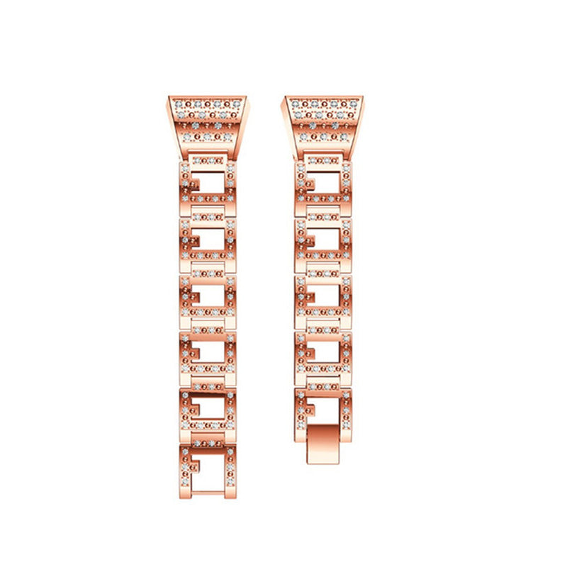 RZK Stainless Steel Watch Band Adjustable Wristband Replacement Sport Strap For Fitbit Charge 2 For Women-Rose Gold