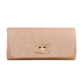 Elegant Fashion Clutch Purses Magnetic Square Bag for Womens-Champagne