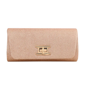 Elegant Fashion Clutch Purses Magnetic Square Bag for Womens-Champagne