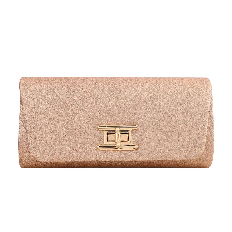 Elegant Fashion Clutch Purses Magnetic Square Bag for Womens-Champagne