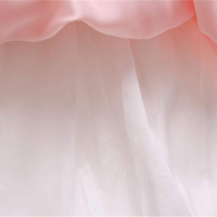 Princess Flower Girl Lace Dress Pageant Kids Christmas Party Dresses-Pink