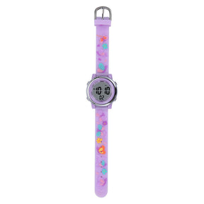 Girls Digital Sport Watches LED with 7 Colors Backlight 3D Butterfly Wristwatch-LightPurple