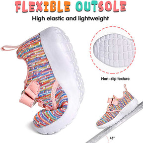 Lightweight Toddler Shoes for Boys Girls Breathable Mesh Velcro Sneakers-Pink