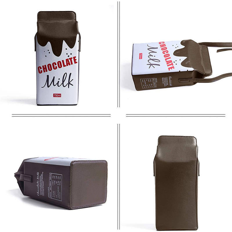 Chocolate Milk Box Cross-Body Bag Women Phone Shoulder Bags