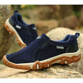 Mens Casual Loafers Slip-on Walking Shoes-Dark Blue