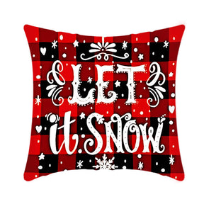 4Pcs 18x18 inch Christmas Throw Pillow Covers Square Cushion Cover for Sofa Decorative-C