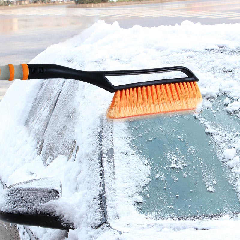 2 in 1 Detachable Snow Brush Ice Scraper with Ergonomic Foam Grip for Cars Trucks-Green