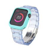 Fashion Resin Candy Watch Band + Watch Case For Apple Watch SE/6/5/4/3/2/1£¨Blue+Mintgreen£©