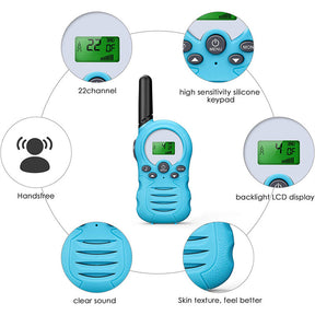 2 Pcs Walkie Talkies for Kids 22 Channels Outdoor Adventure Gear-Blue