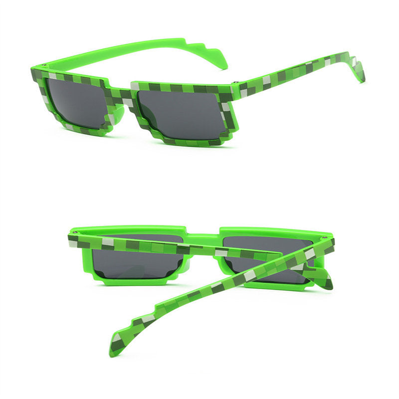 2 Packs Pixel Sunglasses Birthday Party Favors for Kids and Adults-Green