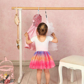 2 Pack Baby Girls Rainbow Skirt 4-Layer Tulle Princess Ballet Dress-Yellow Red