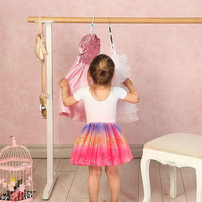 2 Pack Baby Girls Rainbow Skirt 4-Layer Tulle Princess Ballet Dress-Yellow Red