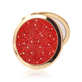 Home & LivingRhinestone Magnifying Compact Makeup Mirror 2X/1X Mirror-Red Gold