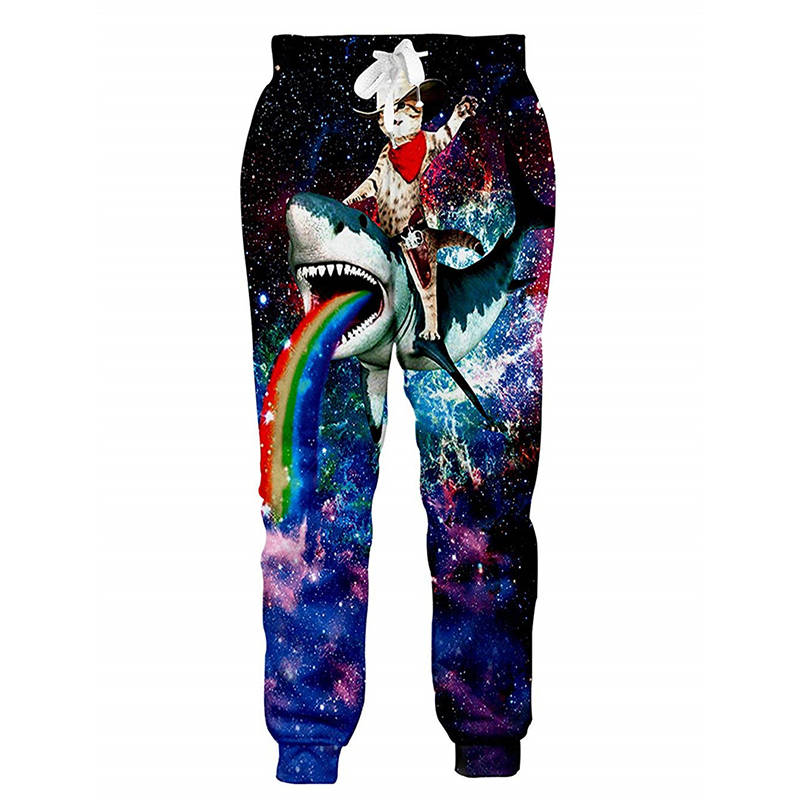 Boys Jogger Pants Funny 3D Graphic Sweatpants Athletic Sports Pants for Kids-Shark