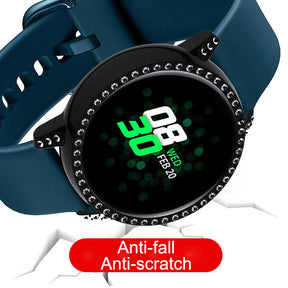PC Bling Crystal Rhinestone Watch Case Protector For Samsung Galaxy Watch Active 40mm-Black