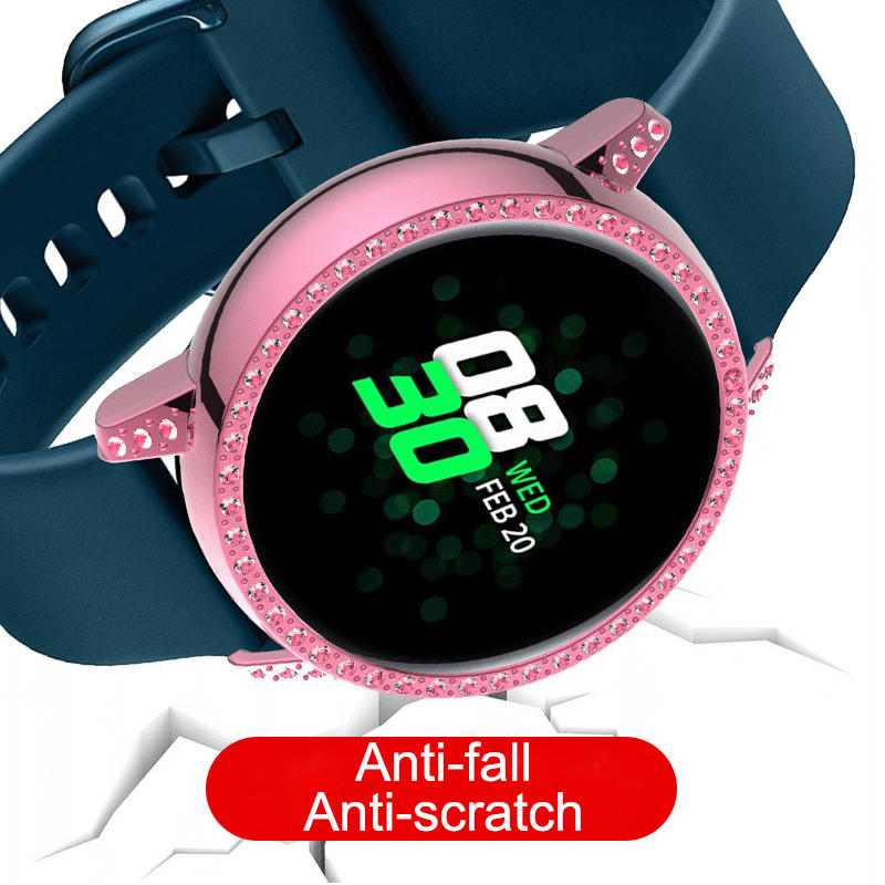 PC Bling Crystal Rhinestone Watch Case Protector For Samsung Galaxy Watch Active 40mm-Pink