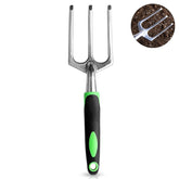 Garden Hand Fork Aluminum Alloy Garden Tool with Ergonomic Rubberized Non-Slip Grip