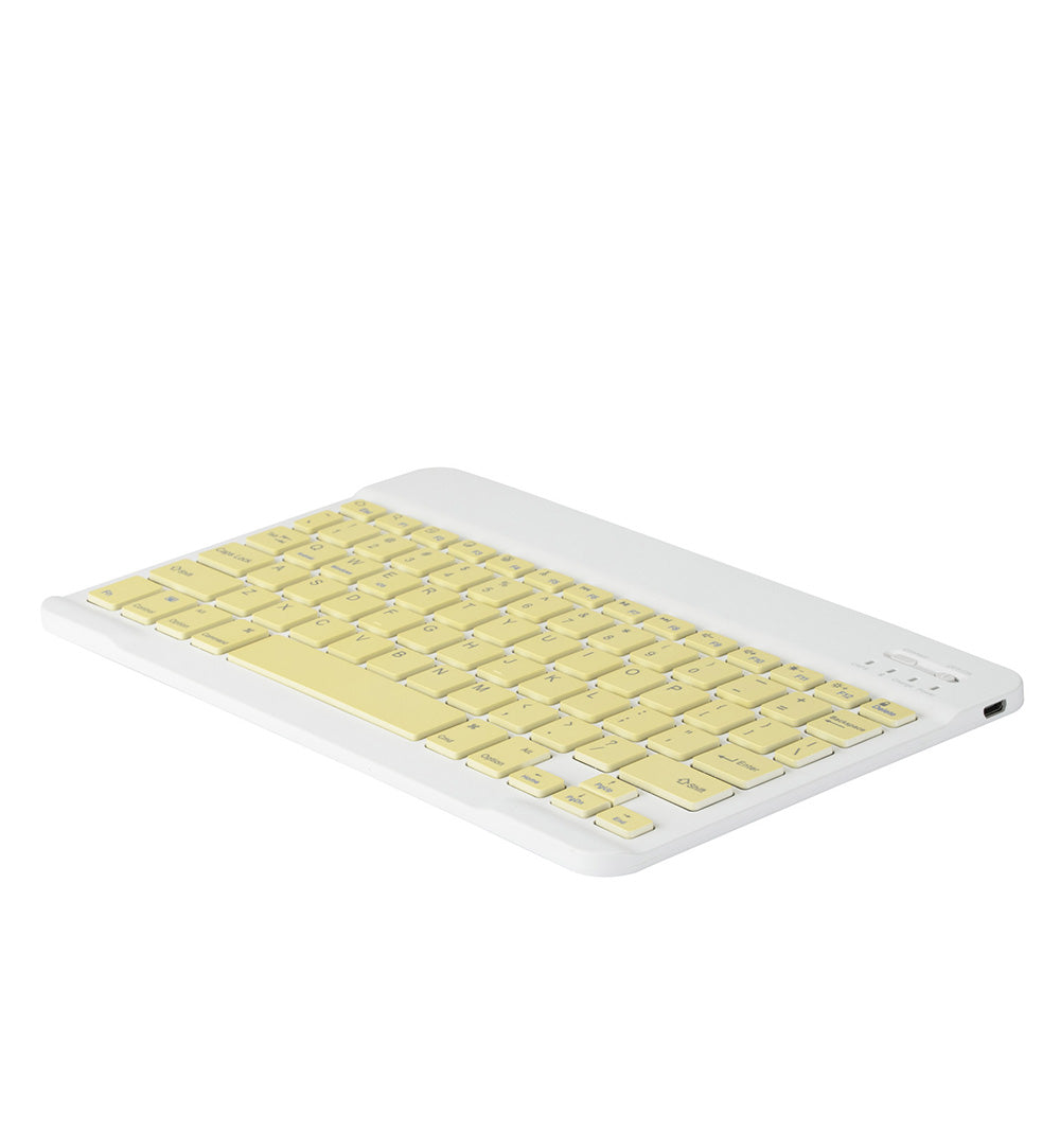 Keyboard Case For iPad Ultra Thin Full-Size Silent With Numeric Bluetooth Wireless Keyboard Pen Slot-Yellow