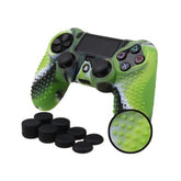 Studded Silicone Cover with 8 Thumb Grips for PS4/slim/Pro Controller-Black Green