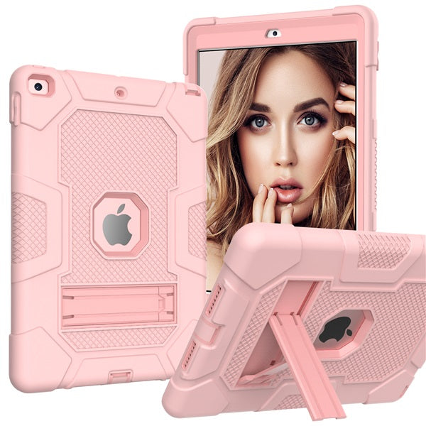 B3 Robot iPad Case Silicone Shockproof Protective Stand Cover For 10.2inch iPad 7/8/9-RoseGold