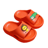 Kids Boys Girls Cute Animal Slippers Beach Pool Home Shoes-Orange