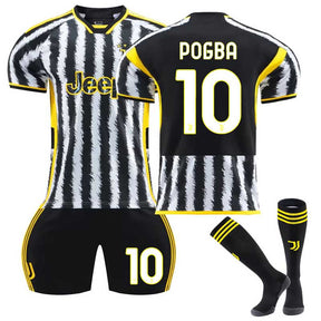 Juventus Home Jersey POGBA #10 Soccer Jersey Kids Adult 3-Pieces Jersey Kits