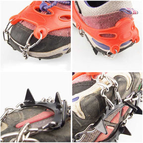 11 Teeth Ice Claws Crampons Anti Slip Shoe Cover for Kids with Carry Bag 1 Pair