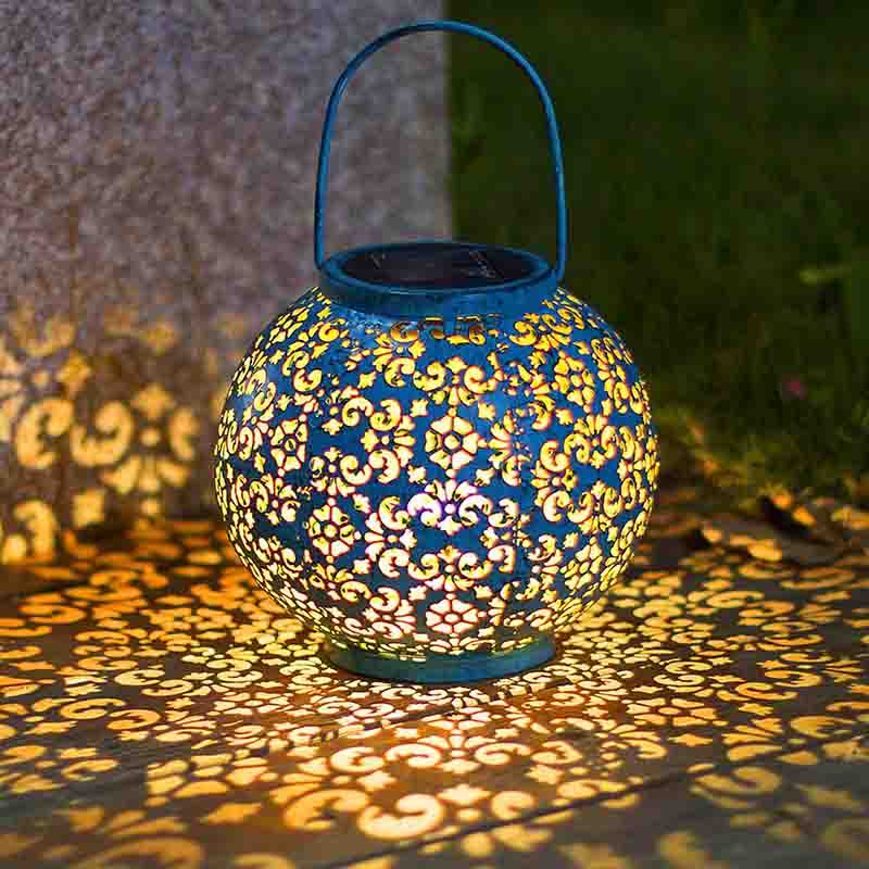 Hanging Solar Lights Outdoor Garden Waterproof LED Lantern Decorative Metal Light 20.1cm x 17.8cm