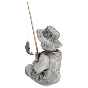 15cm Height The Little Fisherman Boy Fishing Garden Statue Pond Accessories Fish Yard Art Outdoor and Garden