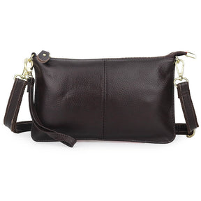 Leather Clutch Small Envelope Crossbody Bags for Women-Coffee