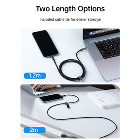 1.2m 2.4A USB A to Lightning Cable Smart Auto Disconnect for iPhone iPad-Black