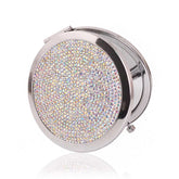 Home & LivingRhinestone Magnifying Compact Makeup Mirror 2X/1X Mirror-White Silver