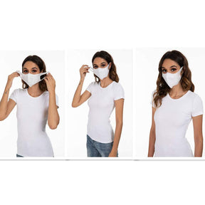 50pcs 3D Disposable Adults Face Mask Elastic Cloth Breathable Face Mask-White