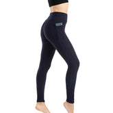 Womens Leggings Ruched Butt Lifting Stretchy Tights with Pockets-Navy Blue