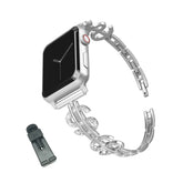 S Shape Watch Band Stainless Steel Wristbands Business Replacement iWatch Strap for Apple IWatch Series 1/2/3/4/5/6/SE For Women-Silver