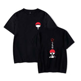 Mens Tops Japanese Anime Naruto Same Style Trend Short Sleeved T-shirt-E Black