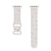 Cartoon Engraved Bands Silicone Castle Pattern for Apple Watch-WhiteA