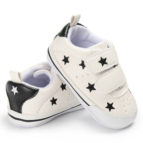 Baby Boys Girls Shoes Non-slip Velcro Sneakers Toddler First Walkers Shoes-StarBlack