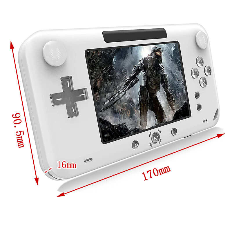 4 in Retro Handheld Game Console 208 Classic FC Games Supports TV Connection-White