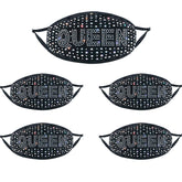 5Pcs Sparkly Glitter Bling Rhinestone Face Mask for Women-QUEEN