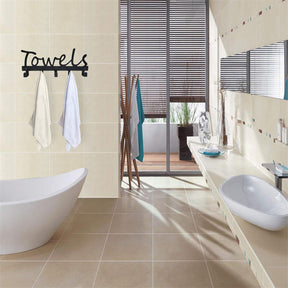 Home & LivingAesthetic Bathroom Towel Rack for Wall Mount Space Saving Towel Holder 5 Hooks