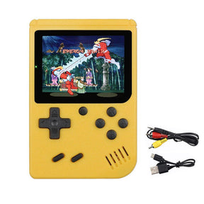 Retro Handheld Game Console with 400 Classical FC Games Support for Connecting TV-Yellow