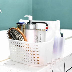 Portable Shower Caddy Basket Plastic Organizer 2 Compartments Thick Handle for Multi-use Storage for Bath and Beauty Accessories