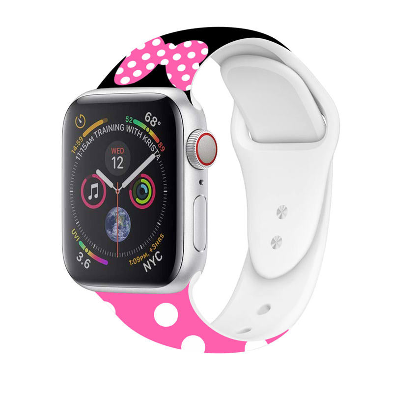 Soft Silicone Cartoon Minnie Mouse Bands for Apple Watch Series SE/6/5/4/3/2/1-C9